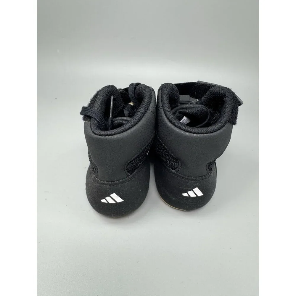 Adidas HVC K Wrestling Shoes Boys Youth Size 2 Black White Gum AQ3327 New
